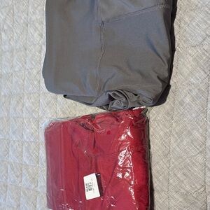 Gray and Red leggings